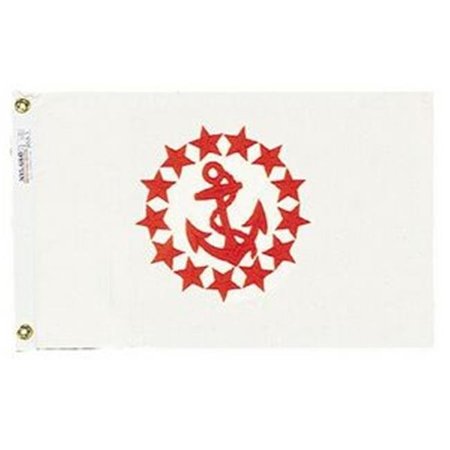 ANNIN FLAGMAKERS Annin Flagmakers 251700WE Nyl-Glo Commodore Rear Flag-12 in. X 18 in. 251700WE